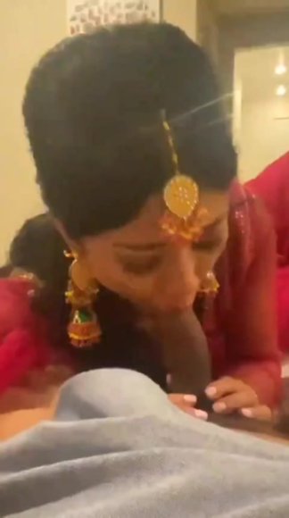 bride giving blowjob